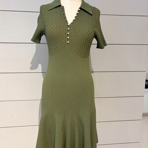 Sandro Olive Green Knit Dress